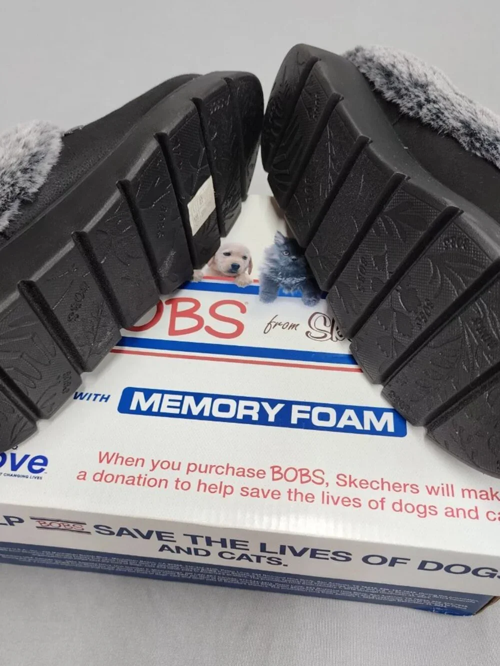BOBS from Skechers Keepsakes Lite Cozy Blend Slippers Womens 7.5 Black Faux Fur - Picture 12 of 12